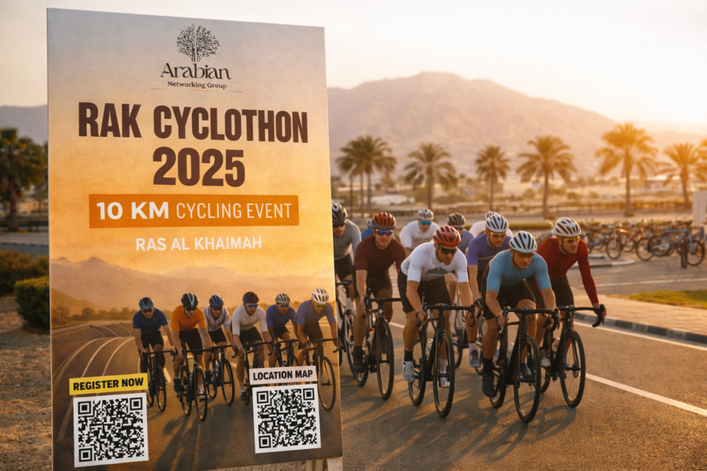 RAK Cyclothon 2025 community cycling event organized by Arabian Networking Group in Ras Al Khaimah